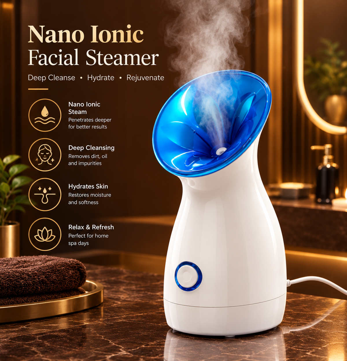 3-in-1 Nano Ionic Facial Steamer